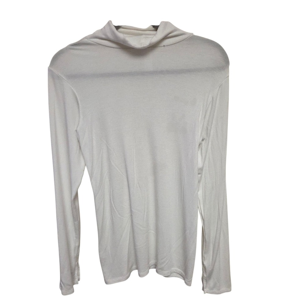 Spanx‎ White Long Sleeve Turtleneck Top XL Extra Large Layering Essential